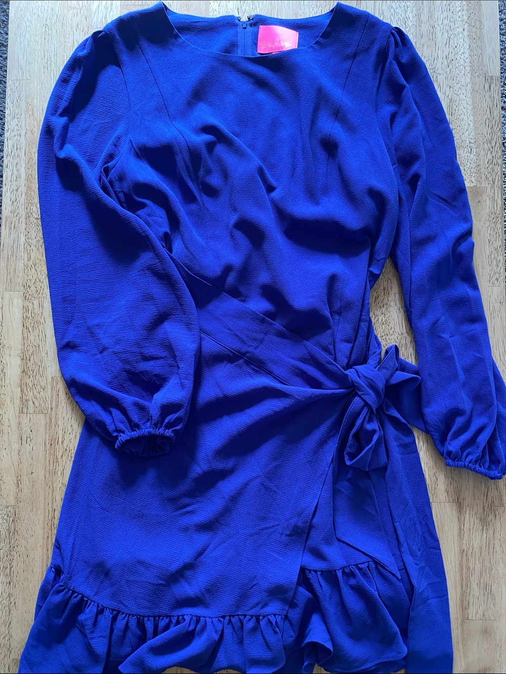 Lilly Pulitzer Royal Blue Long Sleeve Tie-Waist Dress